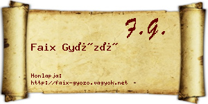 Faix Győző névjegykártya